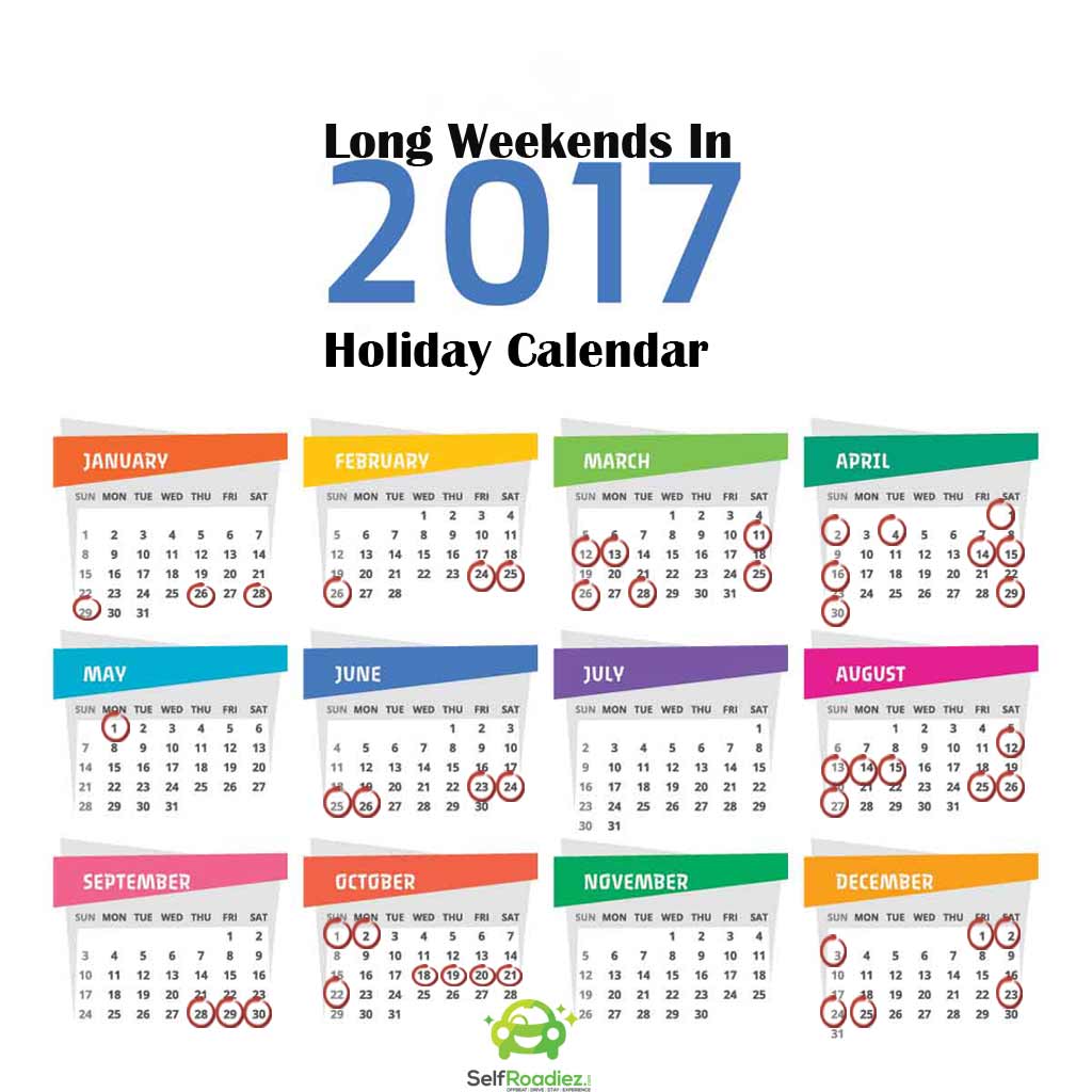 Long Weekends Holiday Calendar 2017