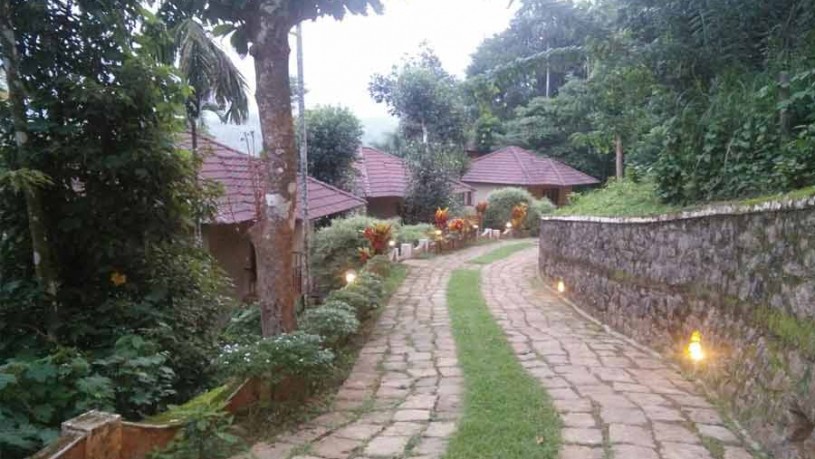 Cobbled-walkwat at an Exclusive Resort-Stay-at-Meppadi-in-Wayanad