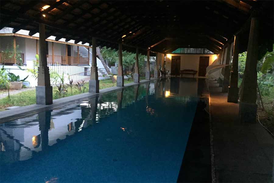 Swimming pool at Heritage Villa at Vaithikuppam in Pondicherry