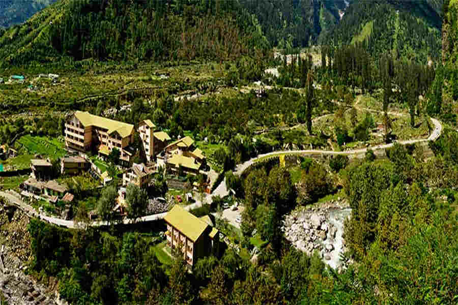Aerial view of the picturesque hill resort at palchan