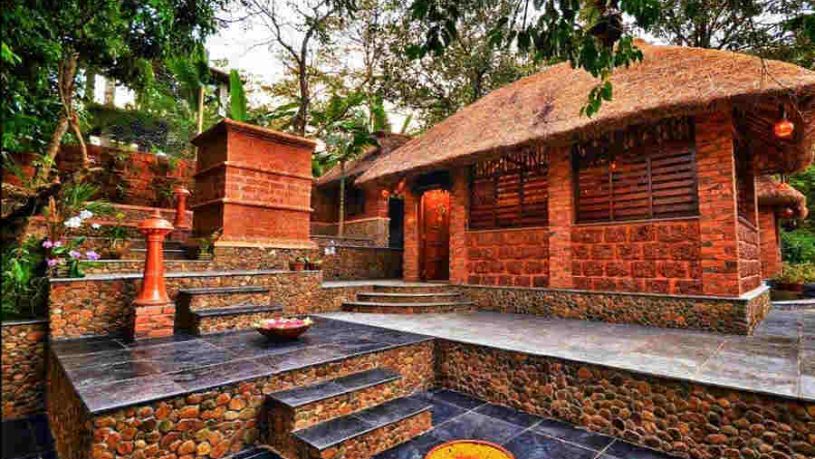 Laterite cottages at Serene Forest Resort And Spa Near Baindur