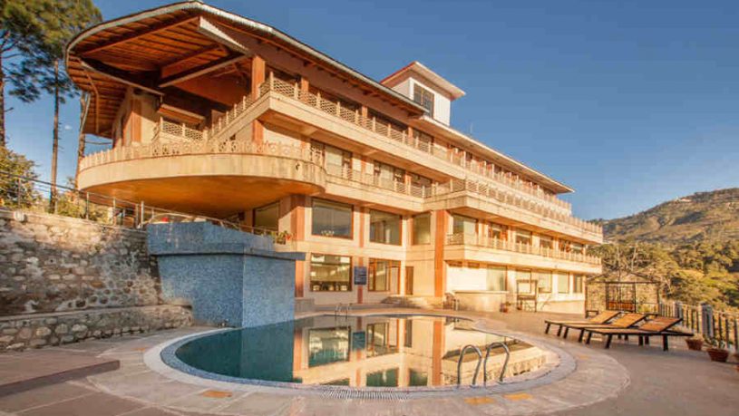 Pool at Charming Hill Resort in Bhimtal