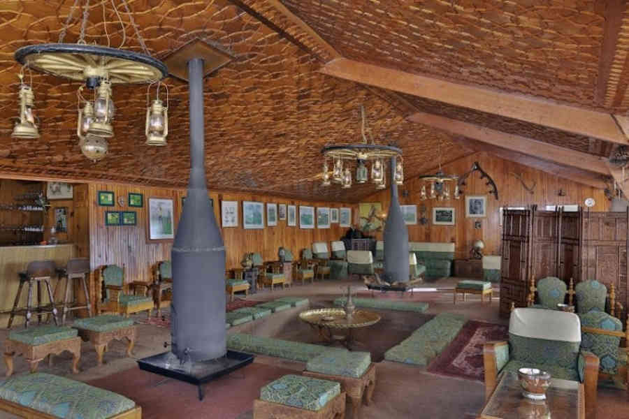 Lounge at the Chalet Themed Hotel In Gulmarg