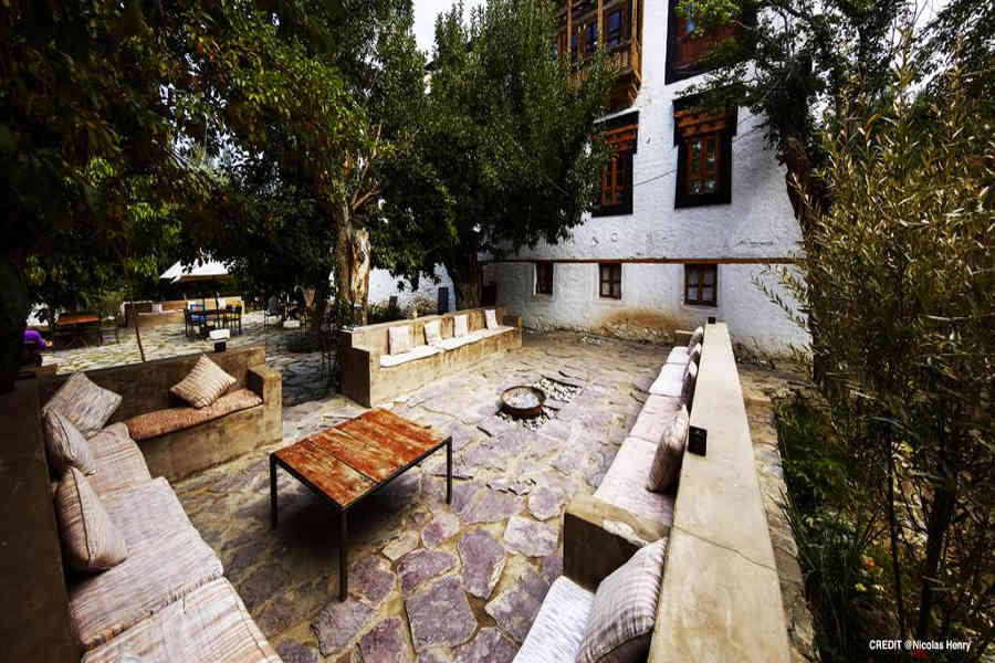 Outdoor seating at the Glamping And Heritage Retreat In Ladakh