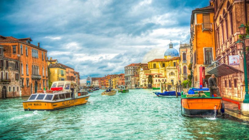 Venice Canal and Gondolas