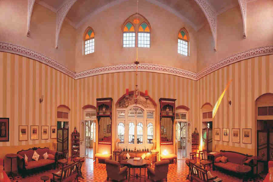 Living room of the Colonial Bungalow In Matheran