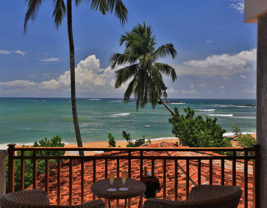 View from the Luxury Beach Resort In Unawatuna