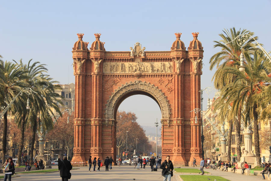 Spain Barcelona Triumphal Arch Street View