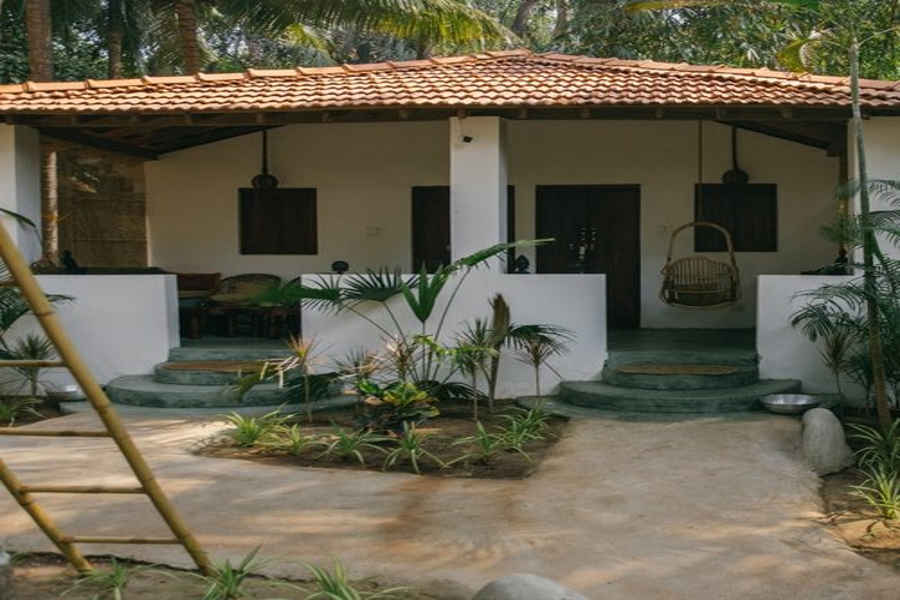 White house at the Beach Resort at Ashvem in Goa