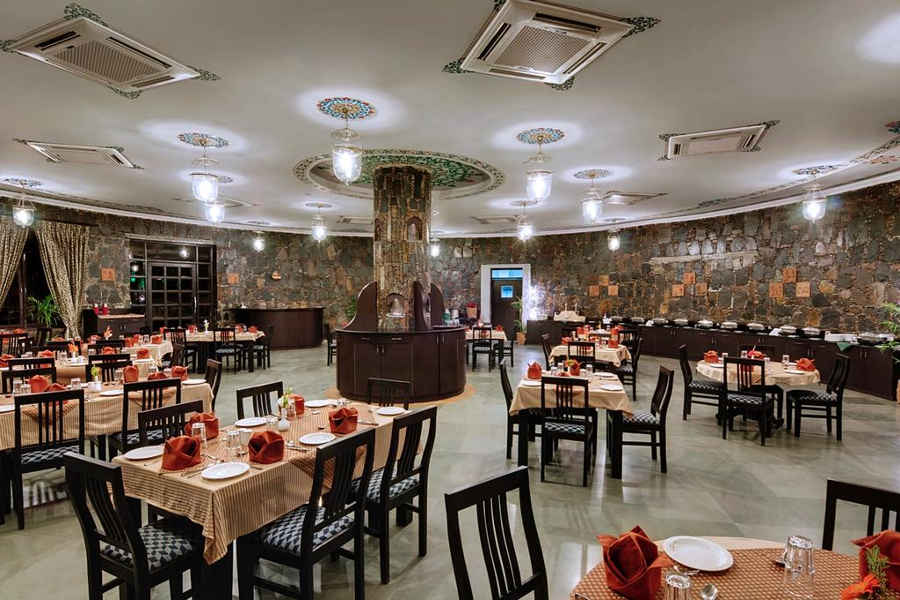 Restaurant at the Picturesque Fort Resort In Udaipur