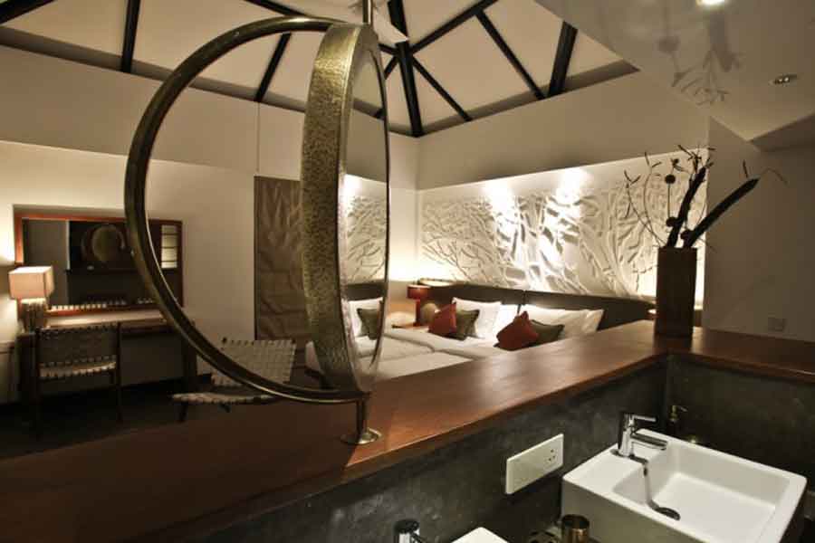 Adjoining-Living-&-Kitchen at Luxury Forest Resort At Belathur
