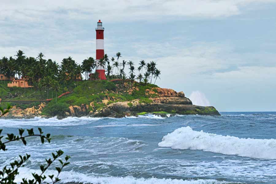 Lighthouse-view-from-the-Beach at the Beautiful Beach Resort Stay at Kovalam