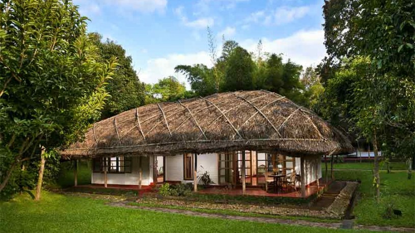 Beautiful lawn area Spice Village - CGH Eco Resort at Thekkady