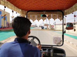 Golf cart ride to move around