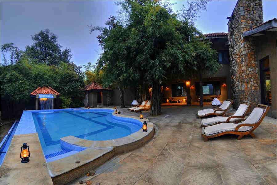 Swimming Pool at the Luxury Safari Lodge At Bandhavgarh