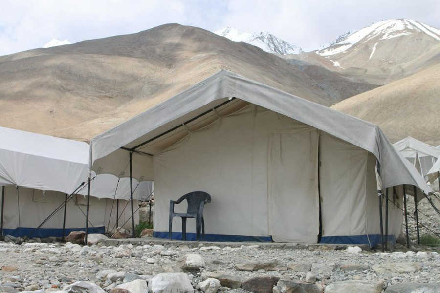 Tent at the Beautiful Campsite Near Pangong Lake