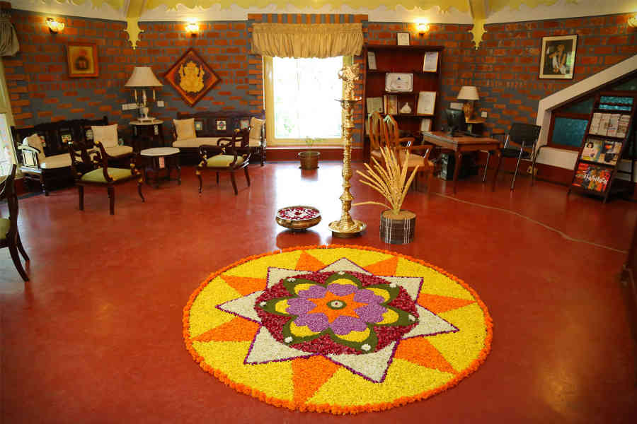 Lobby at the Ayurvedic Retreat in Palakkad